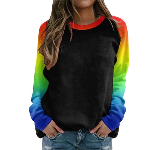 Sweat femme col rond imprimé dégradé pour look décontracté