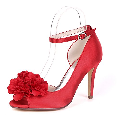 Escarpins satin mariage à talons bas et boucles élégantes pour mariée