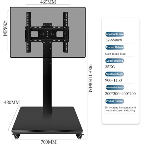 Soporte móvil ajustable en altura para TV LCD 32-55 pulgadas miniatura 2