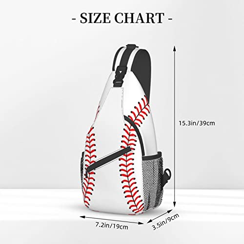 Baseball Sling Bag For Women Men Crossbody Shoulder Backpack Baseball Red Stitches On A White Background Chest Bags Cute Sports Ball Print Gym Bag Travel Hiking Sports Rucksack Casual Daypack #TOP2