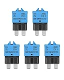 LENKRAD Automotive 15 Amp ATC/ATO Resettable Fuses 15A Manual Reset Fuses Satandard Blade 15Amp Fuses Manual-Reset Circuit Breaker 15A for Car Truck RV Marine Boat Trolling Motorhome, 5 Packs