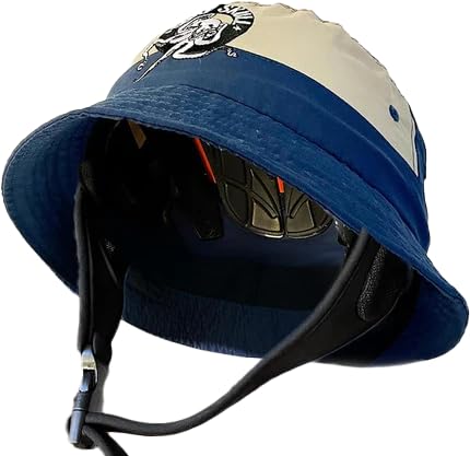 Surf Skull Surf Helmet - Bucket hat (Blue and tan, Large)