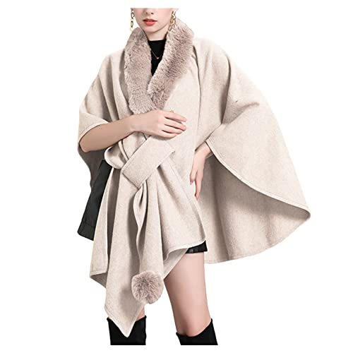 Châle d'écharpe pour femmes Dawwoti veste cape chaude et manteau chic hiver