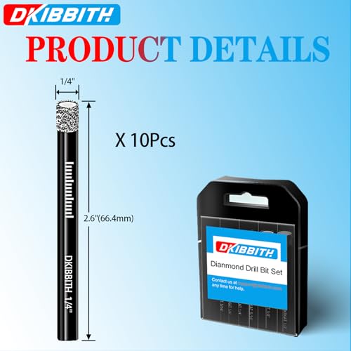 DKIBBITH 1/4-Inch Diamond Drill Bits