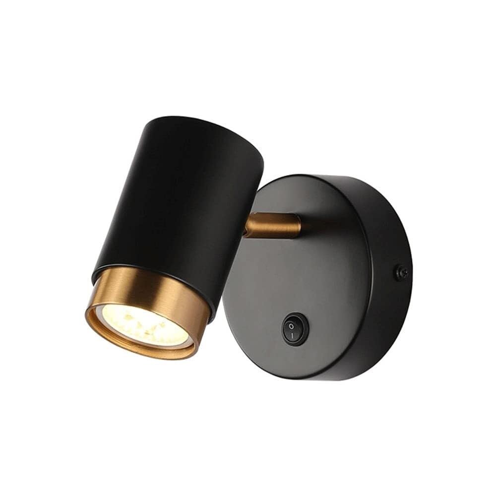 HXYSXHJUO Rotatable Wall Lamp Spotlight with Switch, GU10 Hotel Light Modern Bedside Reading Sconce for Bedroom Living Room Study Dining Hallway Stairs Hall Restaurant Lantern(Co