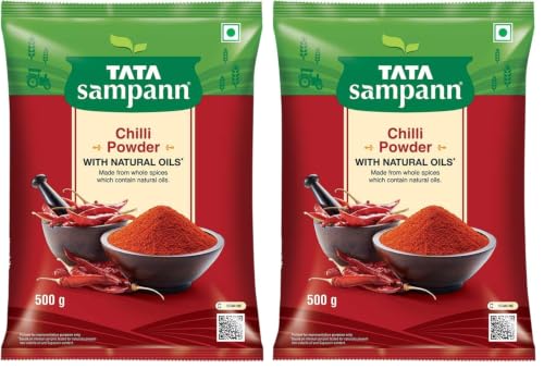 Image of Tata Sampann Chilli Powder with Natural Oils, 500g, Lal Mirchi Powder, Mirchi Powder (Pack of 2)