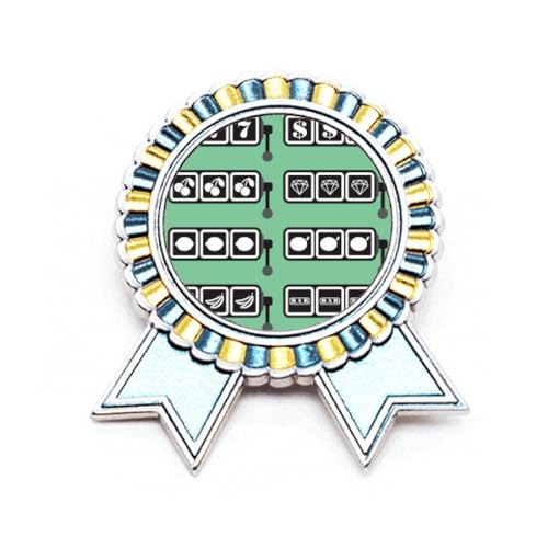 Broche machine à sous gagnante métal M bijou fantaisie rétro pour veste