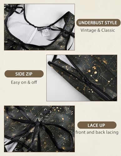 Image of Scarlet Darkness Corset Tops for Women Renaissance Underbust Corset Boned Lace Up Corsets