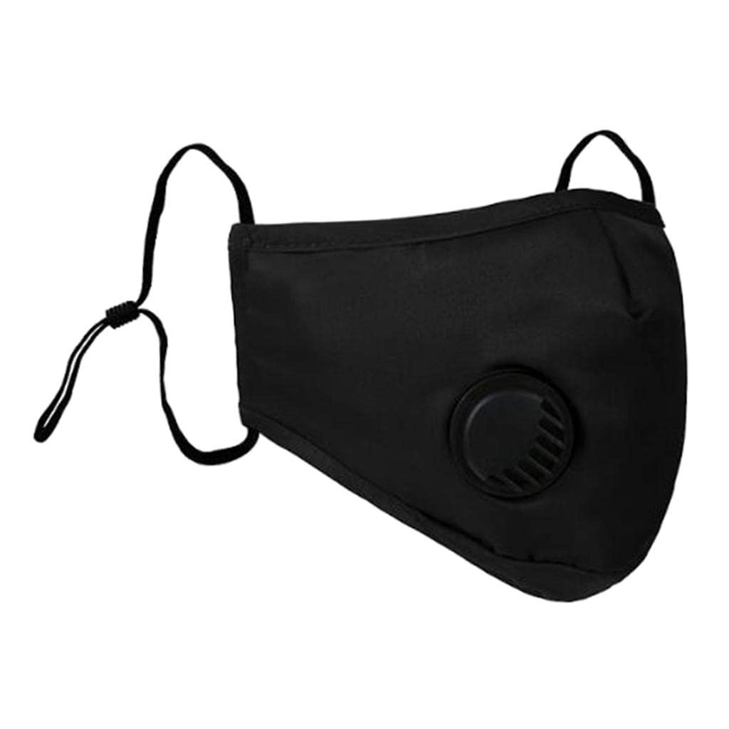 Reusable Respirator Mouth Face Mask Cover w/Valve Anti Dust Haze Black-image-4