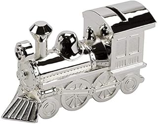 Engraved Silver Plated Train Money Box. Ideal Christening Gift!