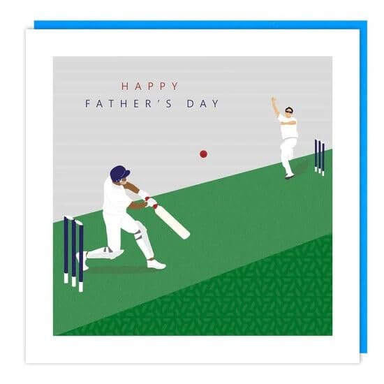 Fathers Day Card Cricket Bat Sport Wicket - Stylish Greeting Card