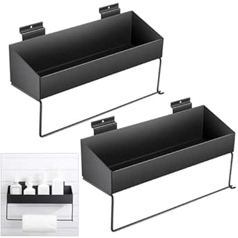 Suclain 2 Pcs Paper Towel Holder Shelf For Slatwall Heavy Duty Steel Paper Towel Holder Metal Wall Mount Shelf Utility Storage Rack Slatwall Accessories For Kitchen Bathroom Cabinets Storage Organizer - View #9
