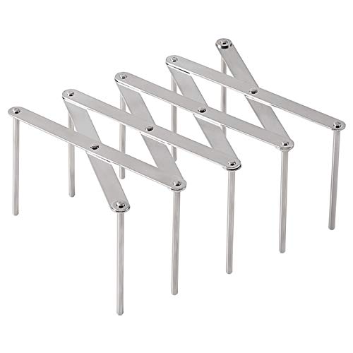 Clicitina Organizador de acero inoxidable telescópico de cocina plegable para comedor y bar...