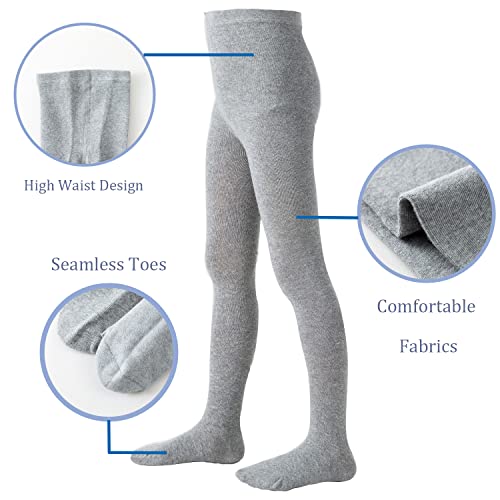 Marchare Little Kids Winter Tights Thick Cotton Solid Leggings School Uniform Warm Stockings For Girls 2/3 Pack3
