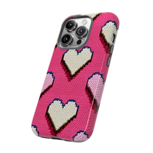 Coque iPhone 14 Pro cœurs pixelisés : protégez votre écran et boîtier - 2