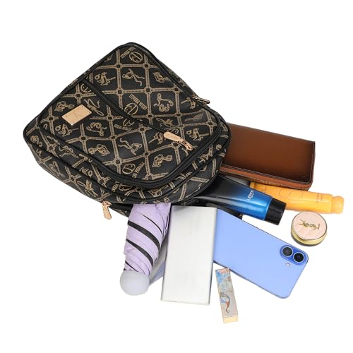 Image of MKP COLLECTION Women's Fashion Backpack Purse - Anti-Scratch Faux Leather Travel Bag with Multi-Pocket Organizer, Designer Pattern Top-Handle Satchel for Shopping and Daily Use