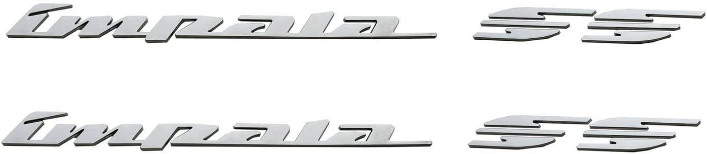2Pcs 94-96 Impala Ss Rear Quarter Panel Emblems 3D Letter Badge Car Decal Nameplate Replacement for SS (Chrome)