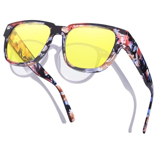 Trysee Fitover Night Driving Glasses for Women Men, Polarized Anti Glare Night Vision Pro Glasses TS1010