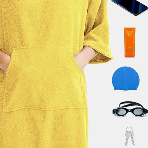 Poncho de plage à capuche microfibre idéal pour le surf et le camping - 7