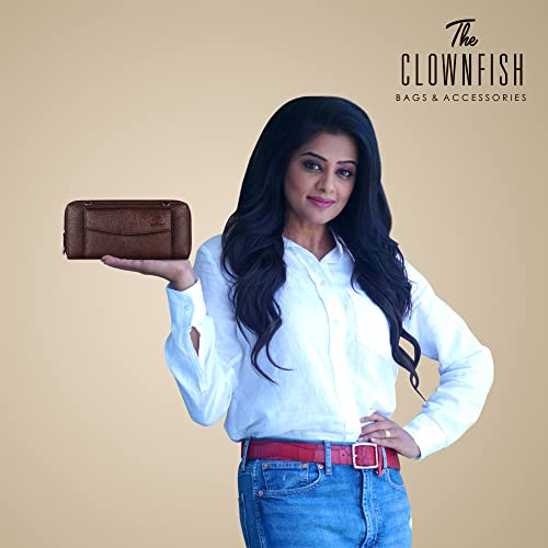 THE-CLOWNFISH-Dark-Brown-Womens-Wallet