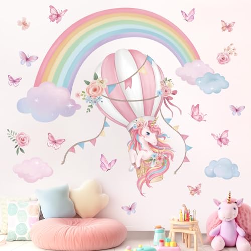 Vinilos decorativos unicornio arcoiris grande joya 2 hojas miniatura 2