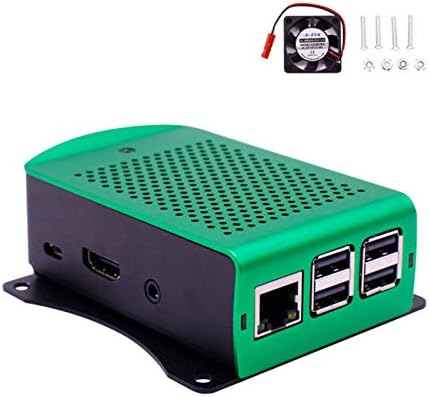 Yahboom Raspberry Pi 3B/3B+ Aluminum Alloy Case with Fan（Green）