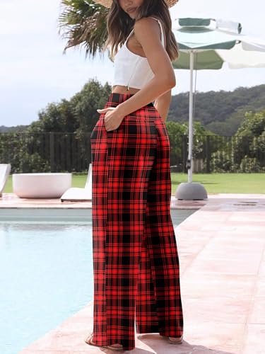 JZC Women's Palazzo Lounge Pants Casual Wide Leg Pants High Waist Flowy Toursers with Pockets