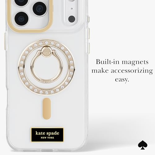 Kate Spade New York Etui do iPhone'a 17 Pro Max ze stojakiem na aparat - kompatybilne z MagSafe - designerskie etui na telefon - przezroczyste ikona