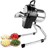 Cortador automático de verduras comercial, triturador multifuncional de cebolletas, 110 W, 6000 RPM, ajuste de 1 a 5 mm, acero inoxidable, fácil de limpiar para cebolla verde, chile y puerro. A
