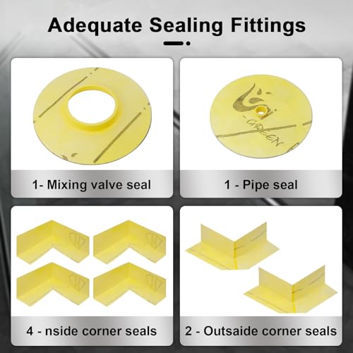 Shower Drain Flange Kit Compatible with Schluter Systems kerdi Shower Drain, with Vertical ABS 2 Inch Flange, ABS Plastic Pipe, Corners and Seals, CUPC Certification, Matte Black - Thumbnail 2
