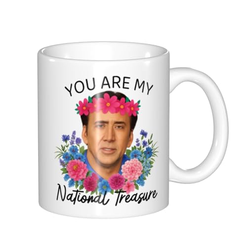 Funny National Treasure Coffee Mug, You're My National Treasure Tea Cup, Attractive Lovely Gift For Best Friend Buddy Closed Friend On Birthday Christmas, Valentine's Day,11 oz Novelty white Mug