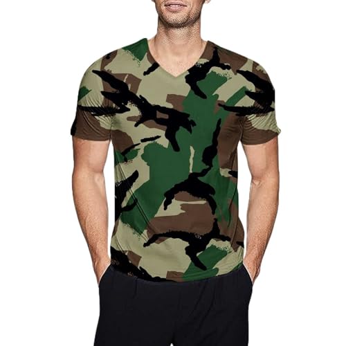 GOKKILRW T Shirts for Men Summer Casual Graphic Camouflage Short