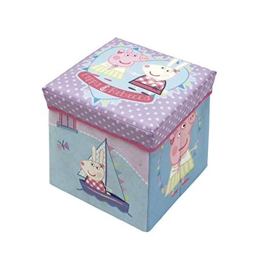ARDITEX - Reposapiés y Caja para Guardar Cosas de Peppa Pig - Fabricado en poliéster, de Color Rosa, con Unas Dimensiones de 30 x 30 x 30 cm.