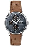 junghans meister chronoscope preis Uhrglas: Antireflex-Saphir JUNGHANS Meister Chronoscope Herrenuhr Automatik Braun/Blau 027/4224.02