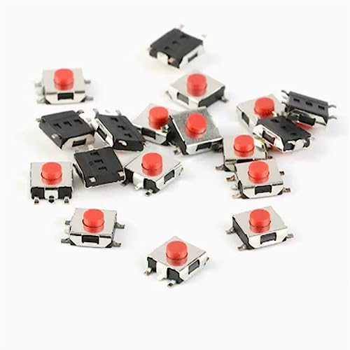 Interrupteur tact rouge SMD 6x6x3.1mm 5 broches pour circuit imprimé x100