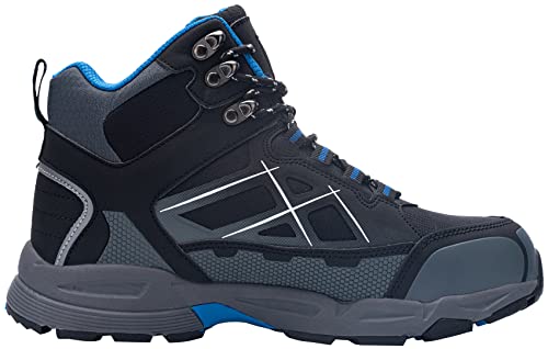 Larnmern Steel Toe Boots Mens Outdoor Work Boots Safety Working Shoes Indestructible Industrial Construction Footwear Slip Resistant Puncture Proof Static Dissipative Comfortable Breathable Durable Non Slip(10.5 Men, Black/Blue) #TOP2