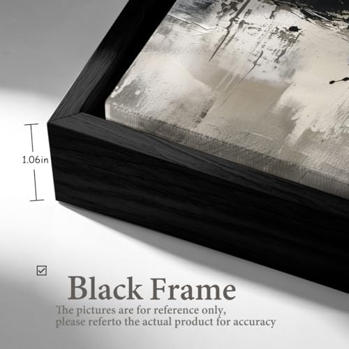 Wall Art Abstract Canvas Painting Black Grey Wall Decor Modern Artwork for Living Room Bedroom Dining Room Home Office Decor Large Framed Ready to Hang 20"x40"(50CMx100CM) by MooMel - Image 3