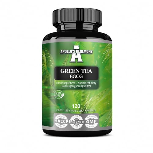 Green Tea Extract 500mg, Contains 50% EGCG and 98% Polyphenols, 120