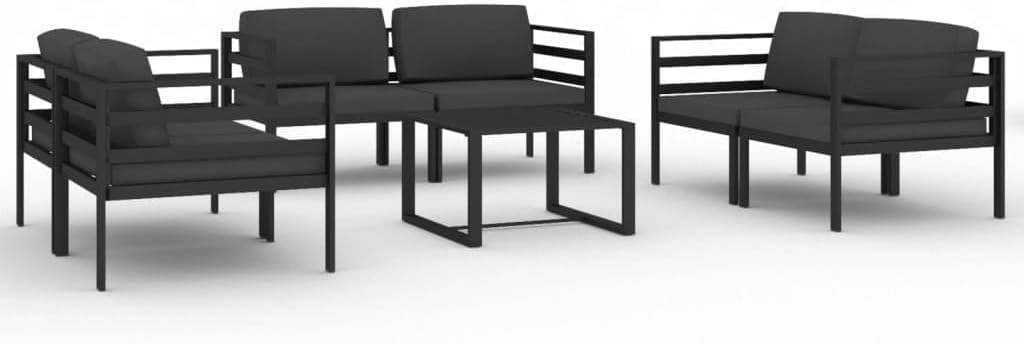 7-Piece Garden Lounge Set Anthracite Aluminum