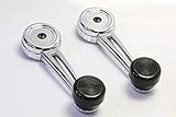 Performance PFM-707343 Window Crank Handle, Left and Right, Zinc Metal Chrome w/Black Knob, Set of 2 for 1967-1977 Ford Bronco Mustang E-200 Econoline E-300 Econoline F-100 F-250 F-350 Maverick