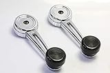 Performance PFM-707343 Interior Window Crank Handle Pair Set Chrome Zinc Metal for Various Ford Models