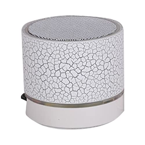 Rendeyuan Altavoz inalámbrico, A9 Altavoz inalámbrico LED Mini Altavoz portátil Reproductor USB Radio FM Mp3 Música Sonido Colum para PC Teléfono móvil (Blanco) Cover