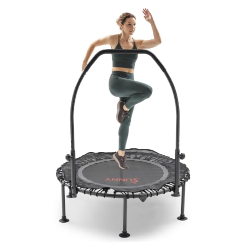 Sunny Health & Fitness 40” Bungee Exercise Trampoline, Adjustable Handlebar