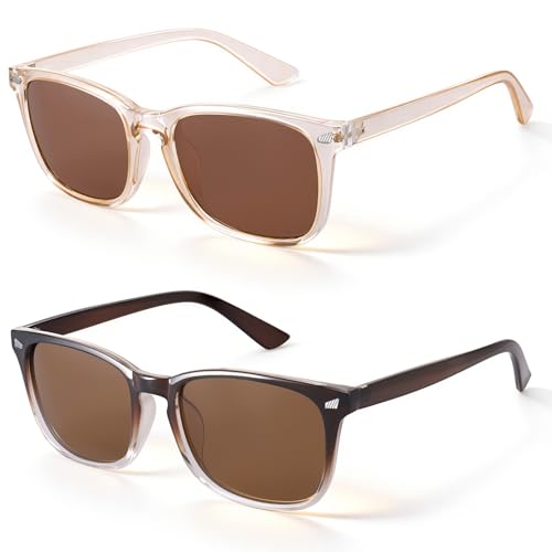 Image of Polarized Sunglasses for Women Men Night Vision Glasses Anti Glare | Yellow Anti Glare UV400 Lens, Lightweight Square Frame, for Day Night Use, Driving, Fishing, Cycling, Traveling