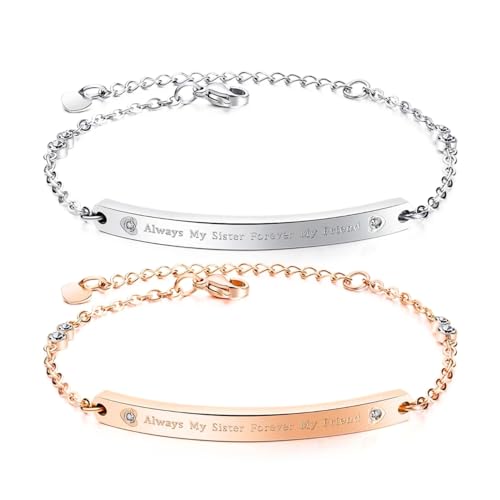 [Galant] VX^[ uXbg 316L XeX yAuXbg AM[ FB o sNS[h Vo[ _CCZ (WRjA) n[gv[g 'Always My Sister Forever My Friend' 