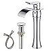 Aquafaucet Tall Waterfall Single Handle Chrome Commercial Bathroom Sink Vessel Faucet Lavatory Mixer Tap