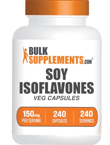 BulkSupplements.com Soy Isoflavones Capsules - Soy Isoflavones Supplement - Vegan & Gluten Free 1 Capsule per Serving (150mg) 240 Count (Pack of 1)
