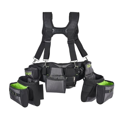 AWP TrapJaw Pro Framing Tool Rig with Spring-Loaded Technology, Premium Tool Belt, 5 Pouches, Fits Waists Up to 50 Inches (2 Pack)