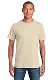 Gildan 5.4 oz Cotton T-Shirt (5000) Tee Large Sand