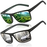 Perfectmiaoxuan Gafas de sol Piloto polarizadas hombre y mujer Verano Vacaciones futuristas Pesca Conducción TR90 marco Protección UV cuadrado gafas de sol Sunglasses